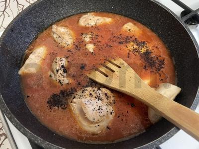 Tirštas pomidorų sriuba su vištienos mėsa Žingsnis 3