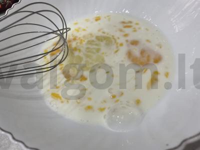 Šokoladiniai mini blynai su spanguolių sultimis Žingsnis 2