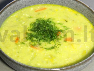 Sūrio grietinėlės sriuba su daržovėmis pagrindine nuotrauka