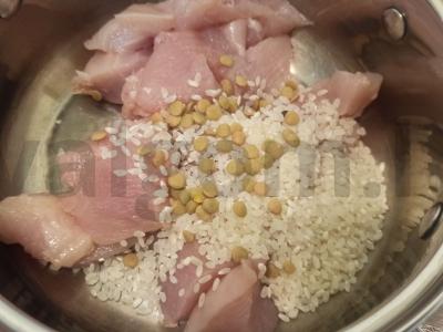 Vištienos sriuba su ryžiais ir lęšiais Žingsnis 1