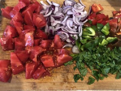 Salotos su baklažanais ir daržovėmis Žingsnis 4