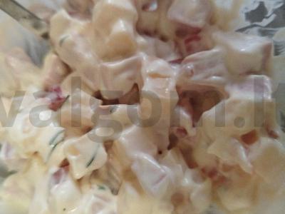 Karšti sumuštiniai su dešra ir sūriu orkaitėje Žingsnis 4