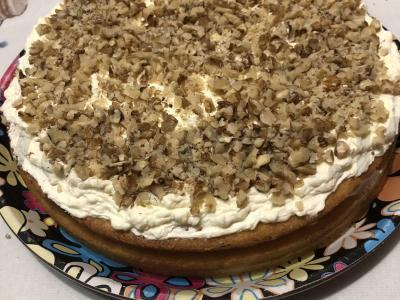 Tortas „Namų“ su kondensuotu pienu ir graikiniais riešutais Žingsnis 9