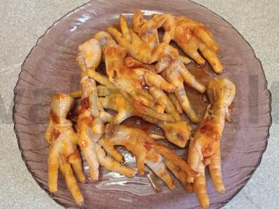 Aštrūs vištienos pėdų su medumi Žingsnis 7