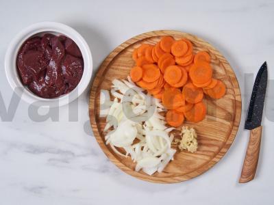 Baltoji pupelė su kepenimis ir daržovėmis Žingsnis 2