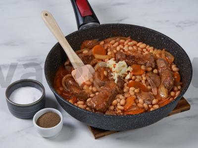 Baltoji pupelė su kepenimis ir daržovėmis Žingsnis 5