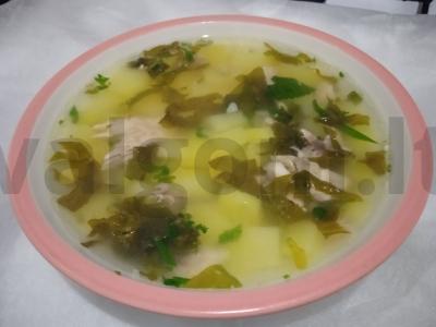 Žaliasis šaltibarščiai su putpelių kiaušiniais Žingsnis 4