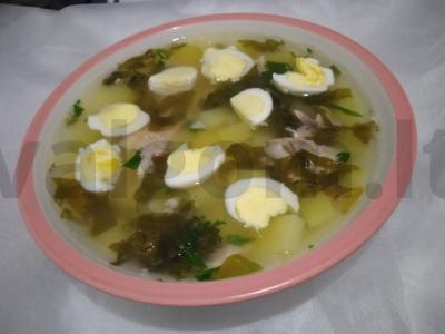 Žaliasis šaltibarščiai su putpelių kiaušiniais Žingsnis 5