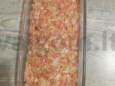 Mėsos kepinys iš faršo su kiaušiniu Žingsnis 4