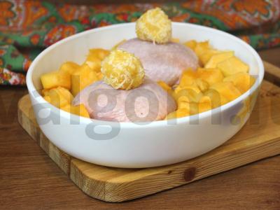 Moliūgas su vištienos šlaunelėmis „Beretikai“ Žingsnis 10