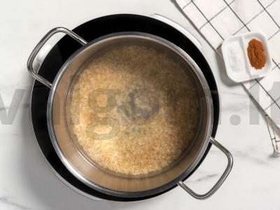 Kreminė rudųjų ryžių košė su obuoliu ir cinamonu Žingsnis 2