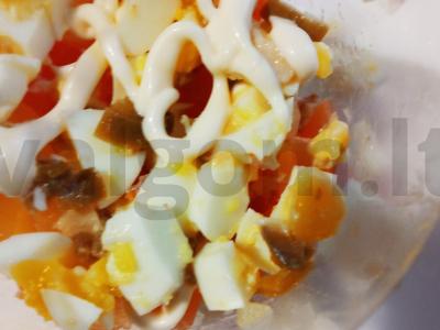 Mini vištienos, konservuotų papajų ir čuki salotas Žingsnis 3