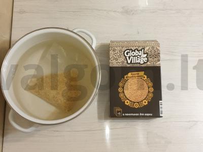 Kviečių košė su cukinijomis ir špinatais Žingsnis 1