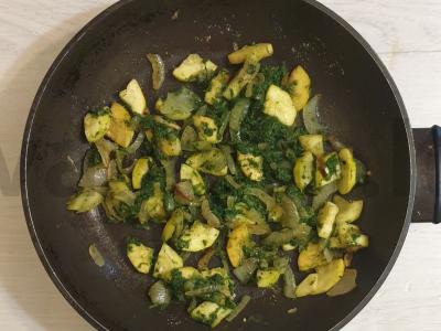 Kviečių košė su cukinijomis ir špinatais Žingsnis 5