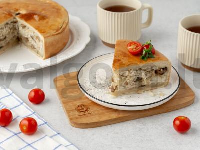 Pyragas su ryžiais ir grybais pagrindine nuotrauka