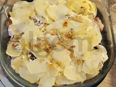 Bulvių-mėsos apkepas su grybais Žingsnis 5