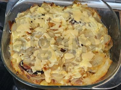 Bulvių-mėsos apkepas su grybais Žingsnis 6