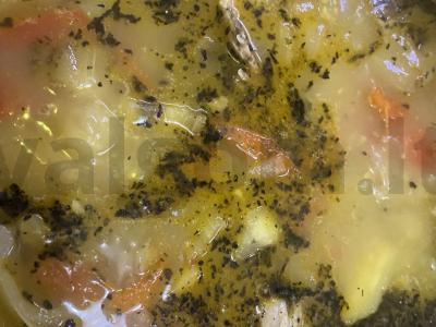 Daržovių sriuba su baklažanais ir vištiena Žingsnis 10