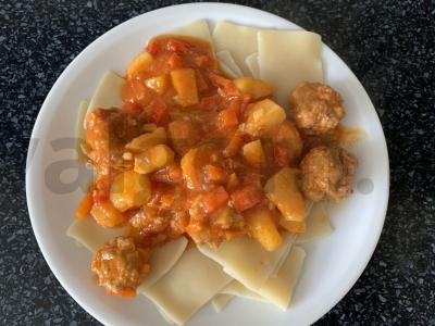Laghman su meatballs pietums Žingsnis 12