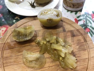 Salotos su žaliais pomidorais Žingsnis 1