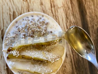 Grikių košė su kriauše, sezamo sėklomis ir medumi Žingsnis 6