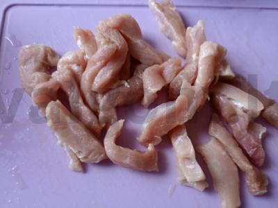 Salotas su kepta kiauliena ir rukola Žingsnis 1