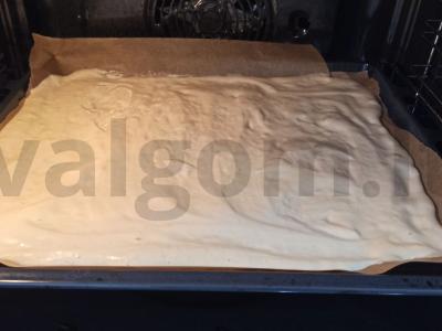 Biskvitinis ritinys su abrikosų uogiene Žingsnis 3