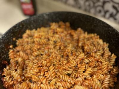 Makaronai su pomidorų pasta ir faršu pietums Žingsnis 5