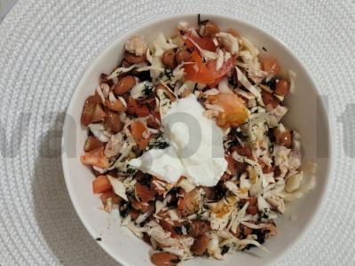 Maistingas salotas su daržovėmis, vištiena ir pupelėmis Žingsnis 5