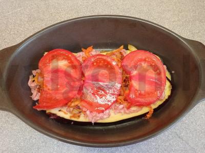 Baklažanų ir kiaulienos faršo apkepas Žingsnis 5