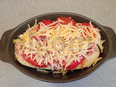 Baklažanų ir kiaulienos faršo apkepas Žingsnis 6