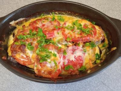 Baklažanų ir kiaulienos faršo apkepas Žingsnis 9