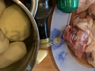 Kumpis, keptas su vištiena „Šventinis“ Žingsnis 1