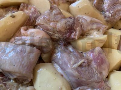 Kumpis, keptas su vištiena „Šventinis“ Žingsnis 3