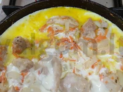 Kalakutienos filė su daržovėmis pieno padaže Žingsnis 6