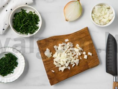 Kalakutų mėsos kukuliai su daržovėmis sūrio-kokoso padaže Žingsnis 1