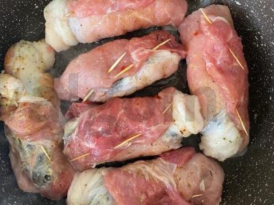 Mėsos ritinėliai su grybais ir sūriu Žingsnis 8