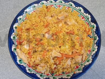 Bulguro plovas su kalakutienos filė Žingsnis 10