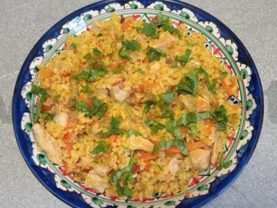 Bulguro plovas su kalakutienos filė Žingsnis 11