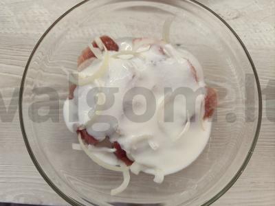 Bulvės su kiauliena ant kefyro vakarienei Žingsnis 3