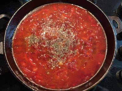 Borsčas su pomidorais ir kiaulienos šonkauliais Žingsnis 9