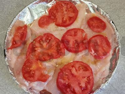 Vištienos krūtinėlė, kepta po sūriu ir džiovintu krapu Žingsnis 3