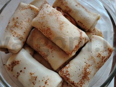 Kepiniai sotūs blynai su vištienos kumpiu ir sūriu Žingsnis 10