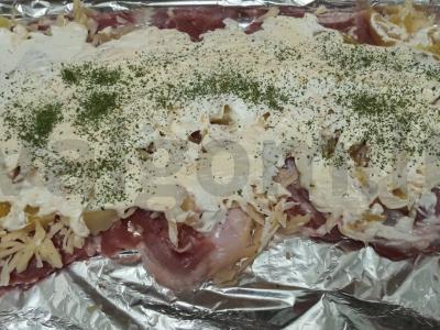 Kiauliena, kepta su ananasais ir sūriu Žingsnis 6