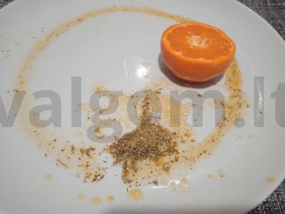 Kiaulienos šonkauliai mandarinų marinate, kepti su moliūgu, pievagrybiais ir žiediniais kopūstais Žingsnis 1