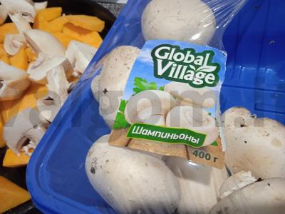 Kiaulienos šonkauliai mandarinų marinate, kepti su moliūgu, pievagrybiais ir žiediniais kopūstais Žingsnis 4