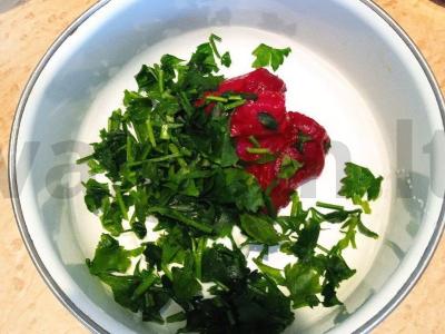 Paprikos su naminiu faršu ir žolelėmis Žingsnis 5