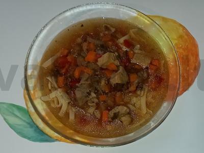 Laghman su kiauliena, lečo ir prieskoniais Žingsnis 7