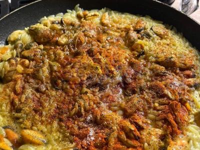 Orzo makaronai su midijomis grietinėlės padaže Žingsnis 6