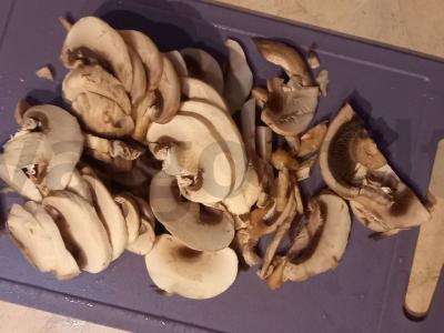 Šiltas baklažanų salotas su pievagrybiais Žingsnis 3